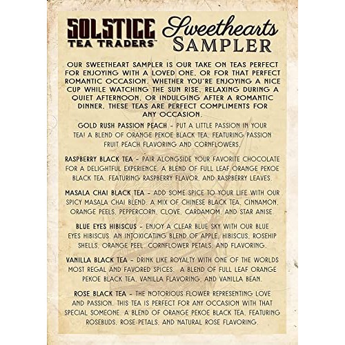 Sweetheart Loose Leaf Tea Sampler Assortment In Red Heart Tins W