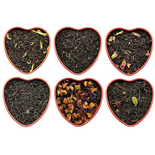 Sweetheart Loose Leaf Tea Sampler Assortment In Red Heart Tins W