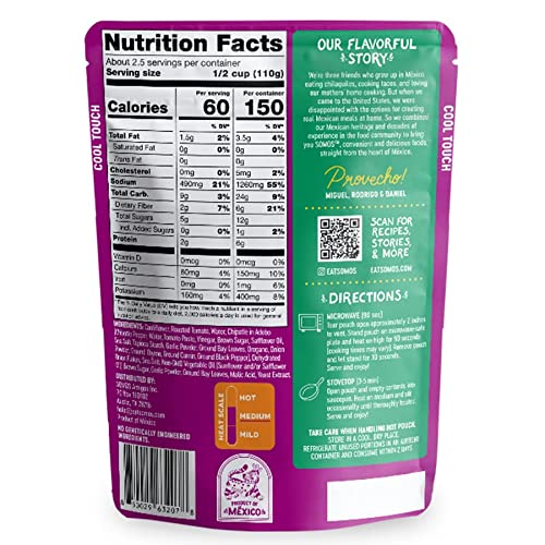 Somos Cauliflower Tinga, 10 Oz Pouch Pack Of 6, Gluten Free, N