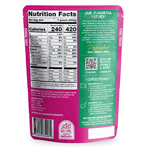 Somos Mexican Brown Rice, 8.8 Oz Pouch Pack Of 6, Gluten Free,