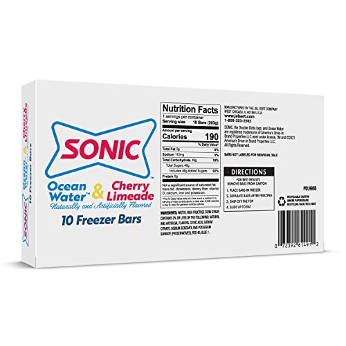 Sonic Freezer Bars Cherry Limeade,Ocean Water, 1 oz.