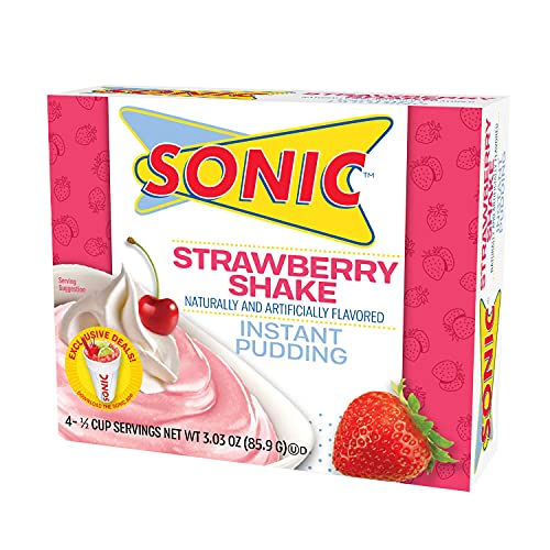 Sonic Instant Pudding, Strawberry Shake, 3.03 Oz Pack Of 3
