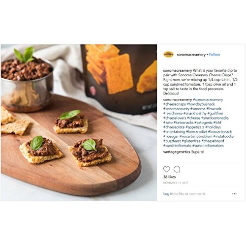 Sonoma Creamery Cheese Crisps - Cheddar Savory Cheese Cracker Sn