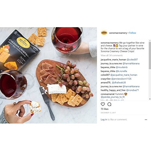 Sonoma Creamery Cheese Crisps - Cheddar Savory Cheese Cracker Sn