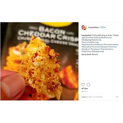 Sonoma Creamery Cheese Crisps, Bacon Cheddar, 10 Ounce Bag Pack