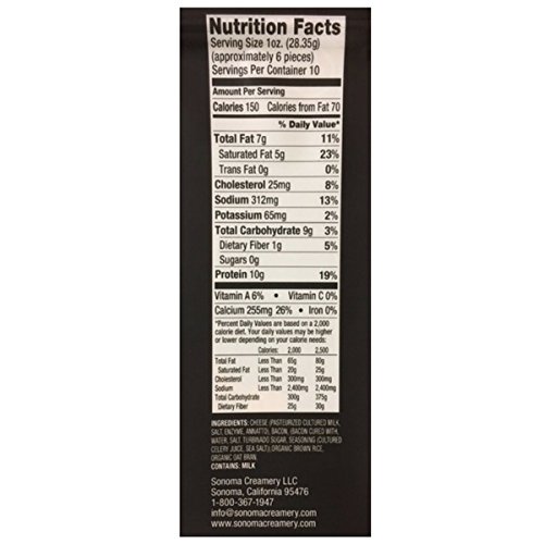 Sonoma Creamery Cheese Crisps, Bacon Cheddar, 10 Ounce Bag Pack