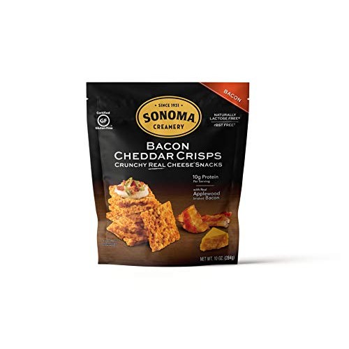 Sonoma Creamery Cheese Crisps, Bacon Cheddar, 10 Ounce Bag Pack