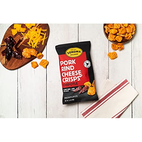 Sonoma Creamery - Pork Rind Cheese Crisps, Chipotle, 2.4 Oz 3 C...