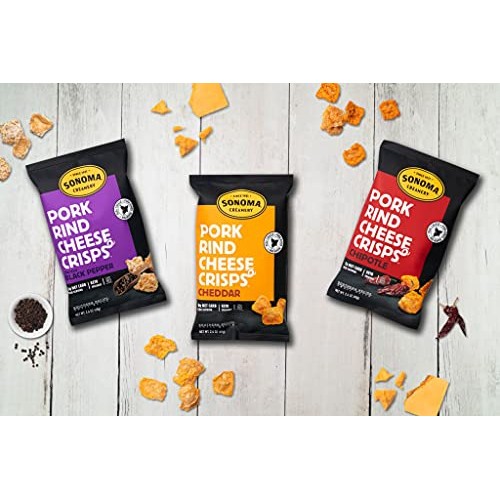 Sonoma Creamery - Pork Rind Cheese Crisps, Chipotle, 2.4 Oz 3 C...