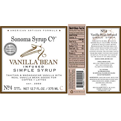 Sonoma Syrup, Syrup Vanilla Bean Infused, 12.7 Fl Oz
