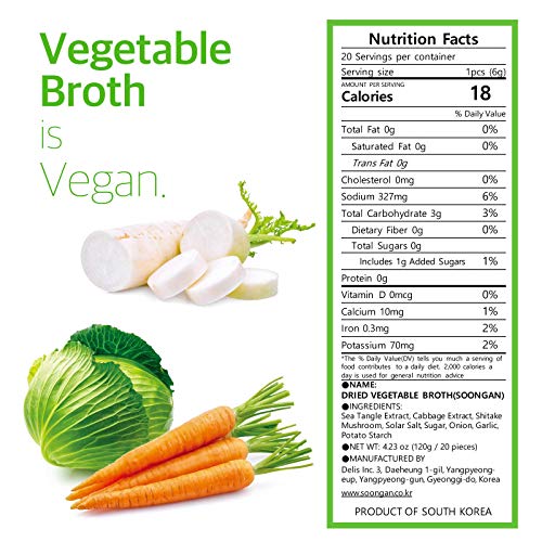 Soongan Vegetable Broth Cube 20 Packs - Vegetable Stock Concentr