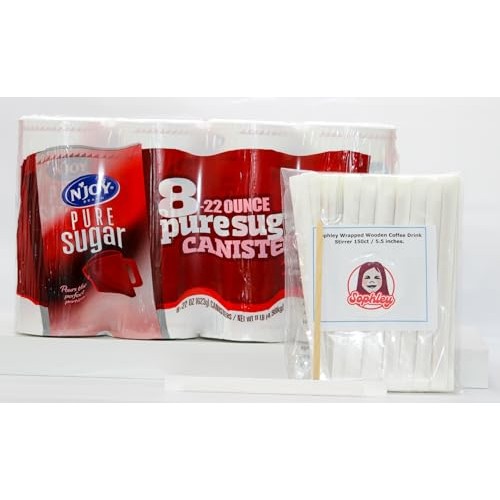 NJoy Pure Cane Sugar 22 oz – 8 Counts with 150 individual Wrapp...