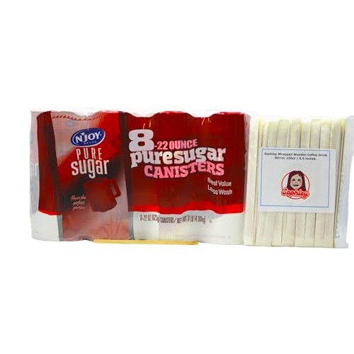 NJoy Pure Cane Sugar 22 oz – 8 Counts with 150 individual Wrapp...