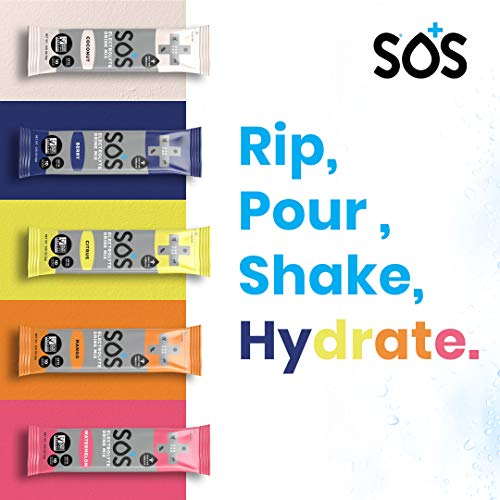 Sos Hydration Electrolyte Powder Packets, Low-Sugar, Immunity Su