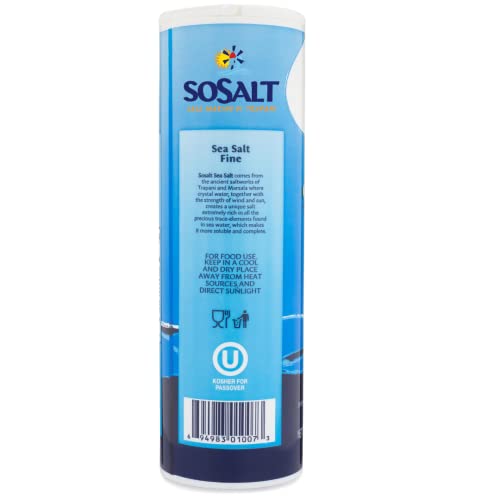 Fine Sea Salt, Sicilian Sea Salt, Shaker, 750 Gr 26.5 Oz Sosal