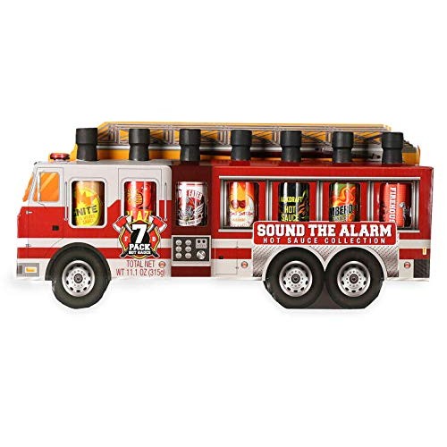 Sound The Alarm Firetruck Hot Sauce Sampler Set, 7 Distinct Flav