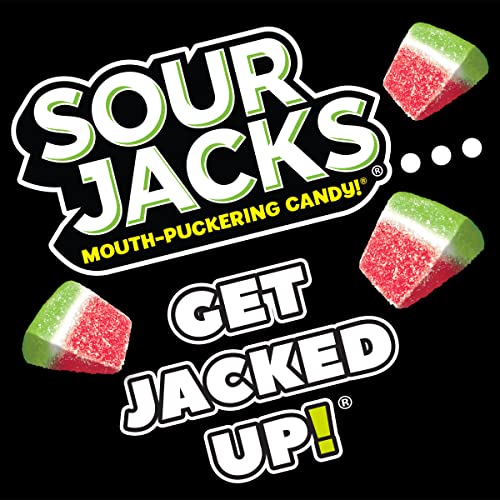 Sour Jacks Sour Candy Gummy Snacks, Watermelon Sour Wedges, Bulk