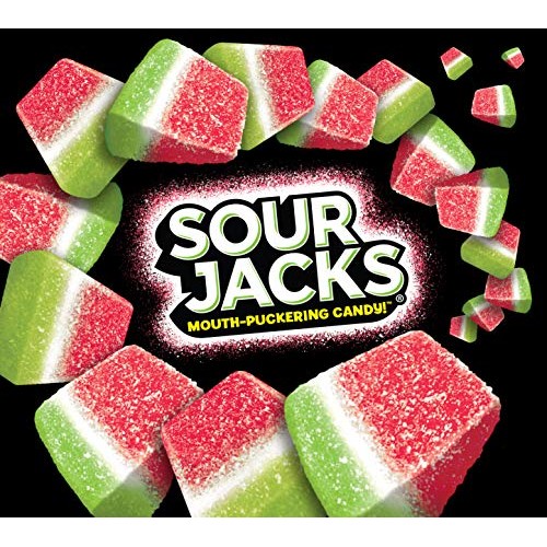 Sour Jacks Sour Candy Gummy Snacks, Watermelon Sour Wedges, Bulk