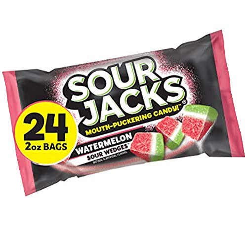 Sour Jacks Sour Candy Gummy Snacks, Watermelon Sour Wedges, Bulk
