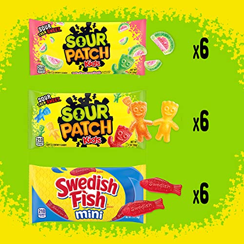 Sour Patch Kids &Amp; Swedish Fish Soft &Amp; Chewy Candy Variety Pack -