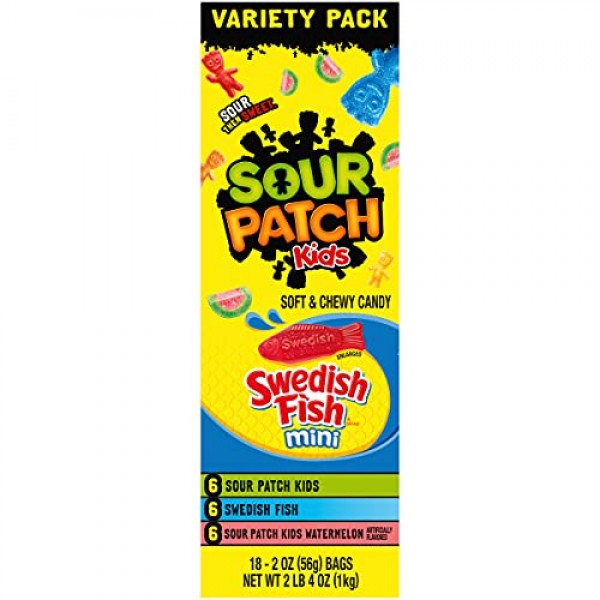 Sour Patch Kids &Amp; Swedish Fish Soft &Amp; Chewy Candy Variety Pack -