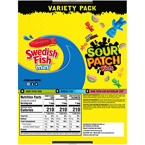Sour Patch Kids &Amp; Swedish Fish Soft &Amp; Chewy Candy Variety Pack -