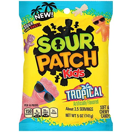 Sour Patch Kids Tropical Gummy Candy, 5 Oz Bag Pack Of 12