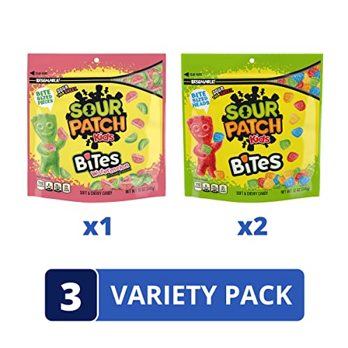 Sour Patch Kids Bites Original And Watermelon Soft &Amp; Chewy Candy