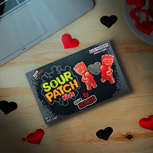 Sour Patch Kids Black Raspberry Sour Hearts Soft &Amp; Chewy Valenti