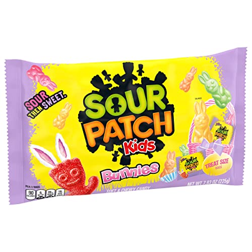 SOUR PATCH KIDS Bunnies Soft & Chewy Easter Candy, 18 Snack Packs