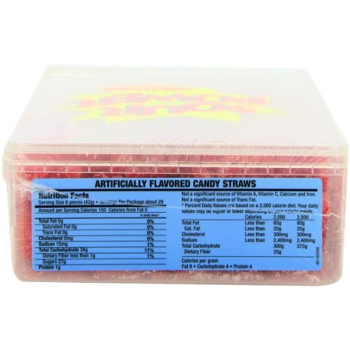 Sour Power Strawberry Straws,49.4 Ounce, 200-Count Tubs Pack Of 2