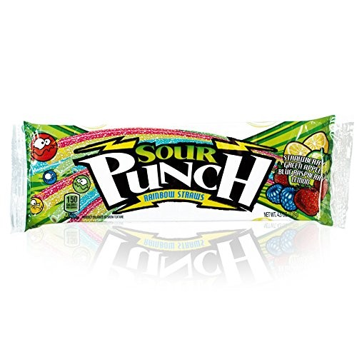 Sour Punch Rainbow Sour Straws 4.5Oz Tray
