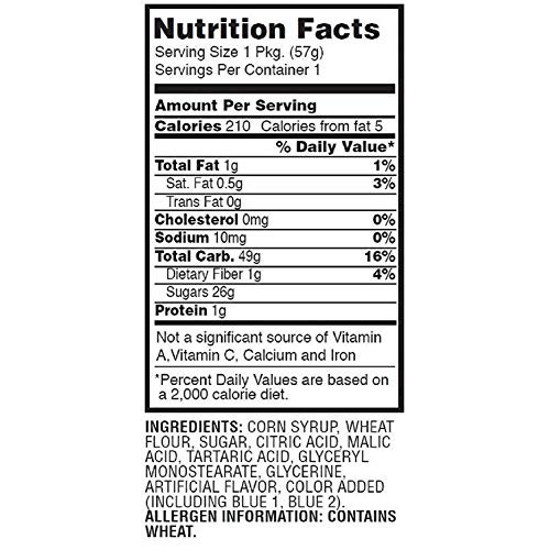 Sour Punch Straws, Sweet &Amp; Sour Blue Raspberry Flavored Soft, Ch