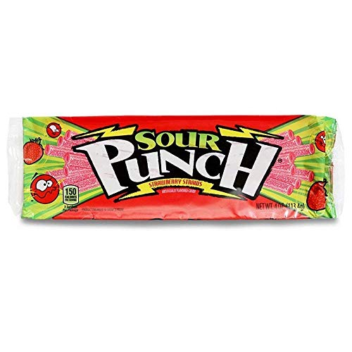 Sour Punch Straws, Sweet &Amp; Sour Strawberry Fruit Flavor, Chewy C