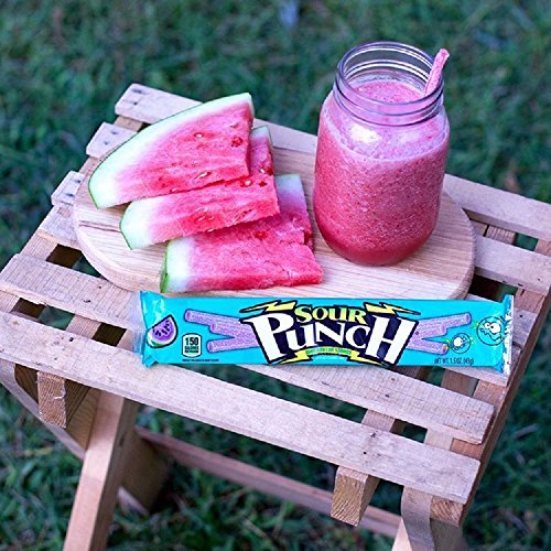 Sour Punch Watermelon Sour Straws, 2Oz Tray, 24 Pack