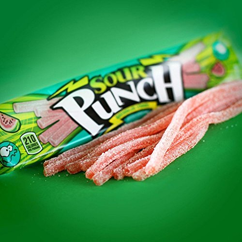 Sour Punch Watermelon Sour Straws, 2Oz Tray, 24 Pack