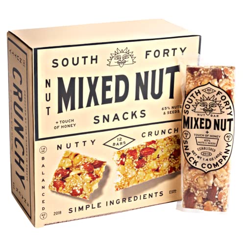 South 40 Snacks Mixed Nut Bar, Extra Crunchy Whole Nut Snack Bar...