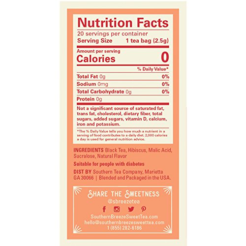 Southern Breeze Cold Brew, Peach Sweet Tea With Zero Calorie, 20