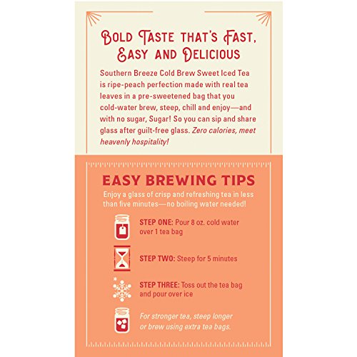 Southern Breeze Cold Brew, Peach Sweet Tea With Zero Calorie, 20