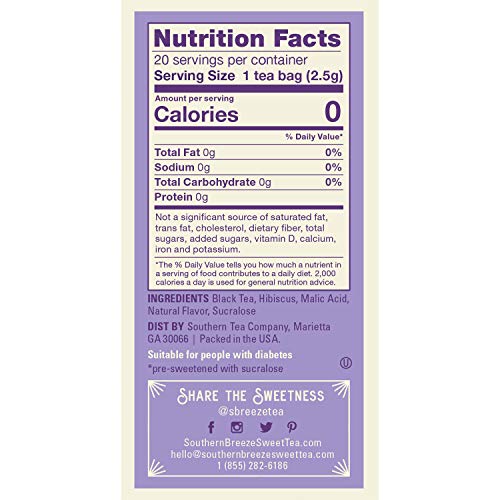 Southern Breeze Cold Brew Tea, Blackberry Sweet Tea With Zero Ca