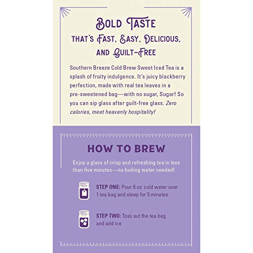 Southern Breeze Cold Brew Tea, Blackberry Sweet Tea With Zero Ca