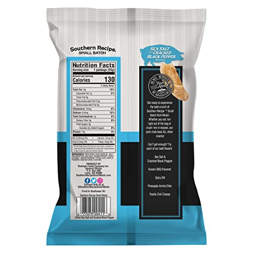 Southern Recipe Small Batch Pork Rinds | Sea Salt & Black Pepper...