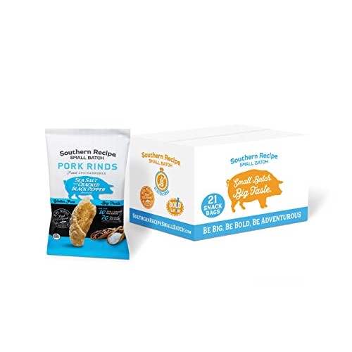 Southern Recipe Small Batch Pork Rinds | Sea Salt & Black Pepper...