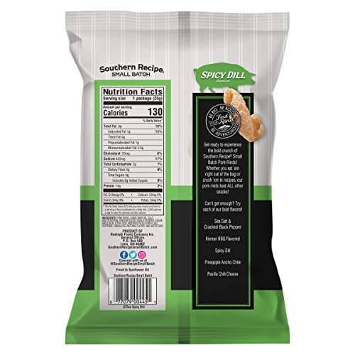 Southern Recipe Small Batch Pork Rinds | Spicy Dill Chicharrones...