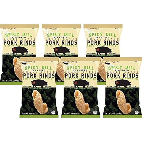 Southern Recipe Small Batch Pork Rinds | Spicy Dill Flavor | Ket