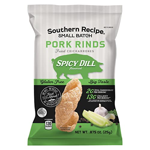 Southern Recipe Small Batch Pork Rinds | Spicy Dill Chicharrones...