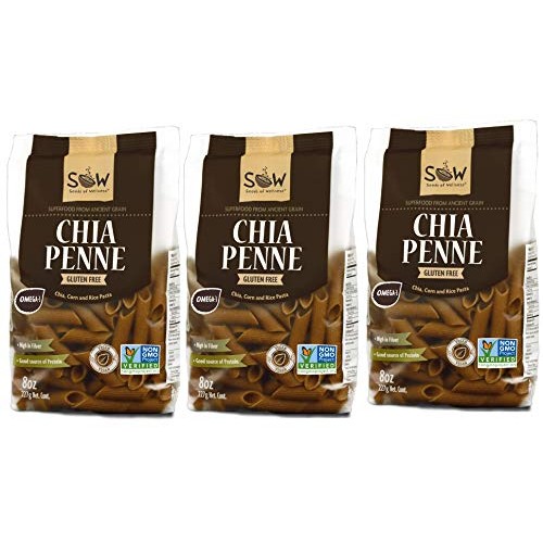 Sow Gluten Free Chia Flour Based Penne Pasta – High In Omega 3,