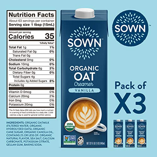 Sown Organic Oat Creamer Vanilla - Barista Oat Milk Non Dairy Co