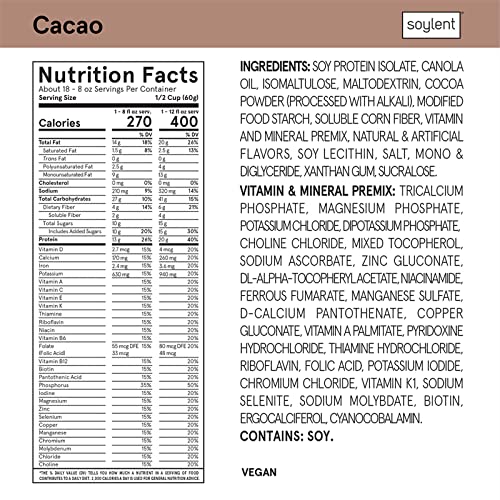 Soylent Complete Nutrition Meal Replacement Protein Powder, Caca... Soylent Complete Nutrition Meal Replacement Protein Powder, Caca...