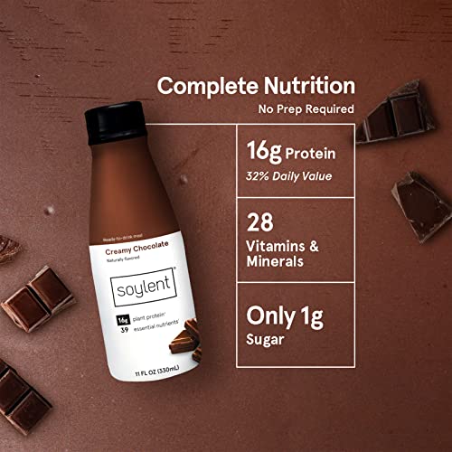 Soylent Creamy Chocolate Meal Replacement Shake, Contains 16g Co...
